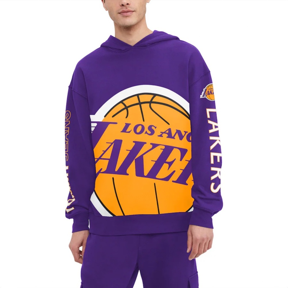 Men’s Los Angeles Lakers Tommy Jeans Purple Kenny Pullover Hoodie, Size L